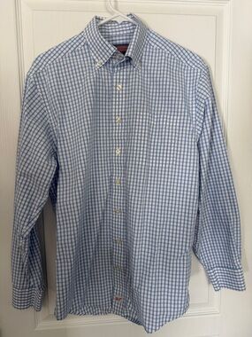 Vineyard Vines Light Blue and White Check Button-Down Shirt
